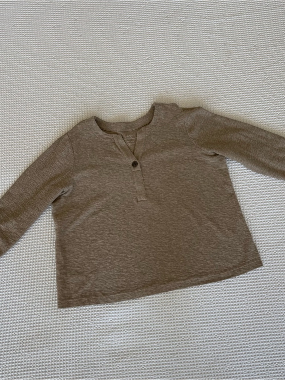 Taupe Henley Sweater - Women's Cozy Button-Front Pullover